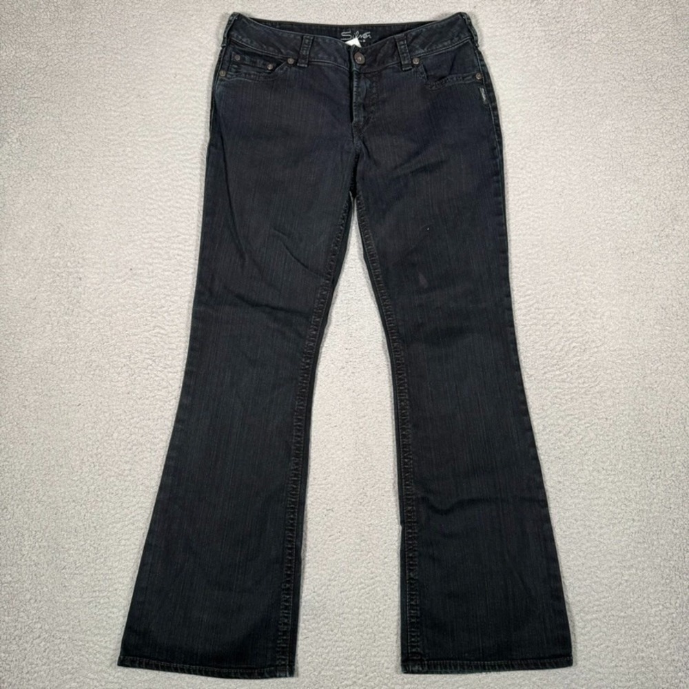 Silver Jeans Womens 31x32 Black Suki Mid Rise Bootcut Denim Casual Preppy Logo